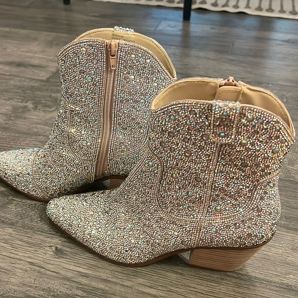 Betsey Johnson diva rhinestone boots